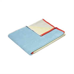 Hübsch Block Håndklæde Large - Lyseblå/Flerfarvet (UDGÅR)