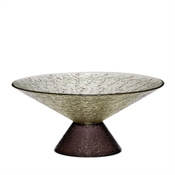 Hübsch Bonbon Glasskål Large - Grøn/Brun