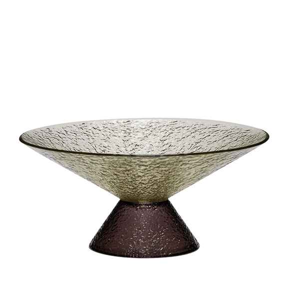 Hübsch Bonbon Glasskål Large - Grøn/Brun