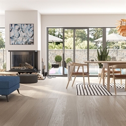 Bjelin Woodura Plank - Eg Select, Vejby XL, Misty White Børstet Matlak