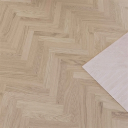 Bjelin Woodura Sildebensparket Modern - Eg Select, Boden A-Stav, Powder White Matlak