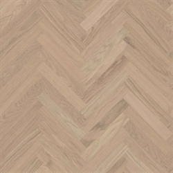 Bjelin Woodura Sildebensparket Modern - Eg Boden A-Stav, Powder White Matlak