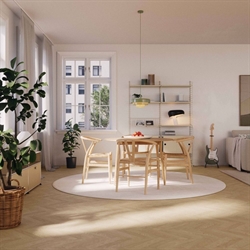 Bjelin Woodura Sildebensparket Classic - Eg Sigtuna A-Stav, Misty White Matlak