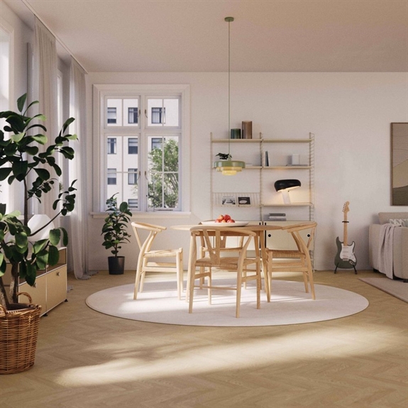 Bjelin Woodura Sildebensparket Classic - Eg Sigtuna A-Stav, Misty White Matlak