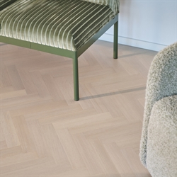 Bjelin Woodura Sildebensparket Classic - Eg Boden A-Stav, Powder White Matlak