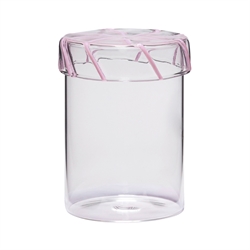 Hübsch Heir Opbevaringsglas Medium - Lyserød