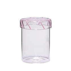 Hübsch Heir Opbevaringsglas Medium - Lyserød