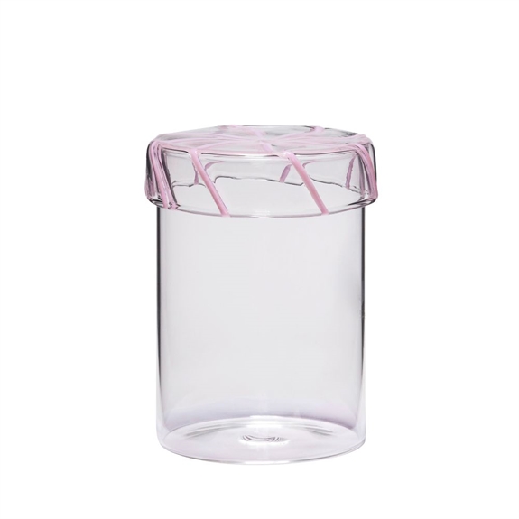 Hübsch Heir Opbevaringsglas Medium - Lyserød