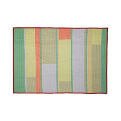 Hübsch Pavilion Plaid Block - Coral/Flerfarvet