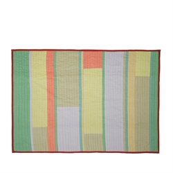 Hübsch Pavilion Plaid Block Coral/ Flerfarvet
