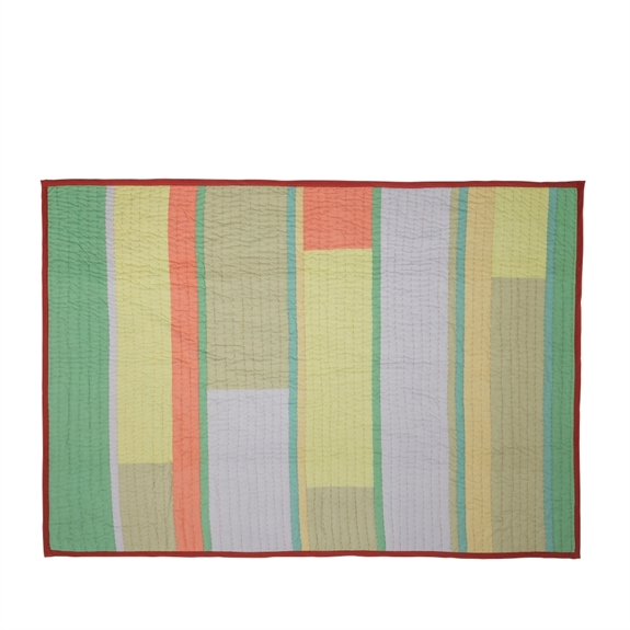 Hübsch Pavilion Plaid Block Coral/ Flerfarvet