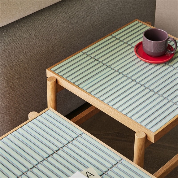 Hübsch Tile Sidebord - Mint/Natur