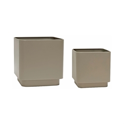 Hübsch Cube Potte - Brun (sæt af 2)