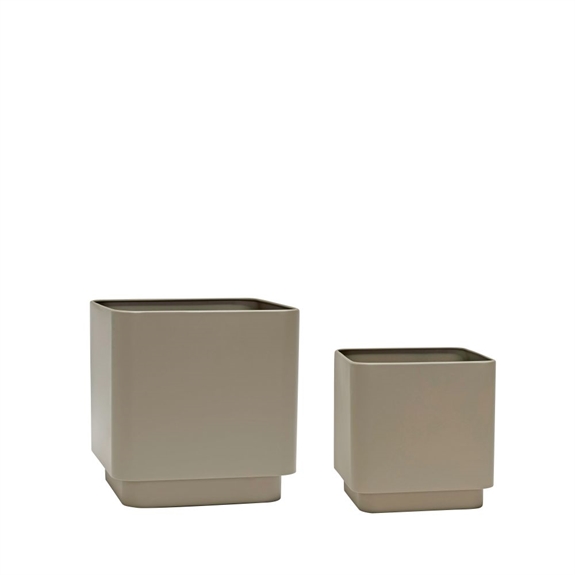 Hübsch Cube Potte - Brun (sæt af 2)