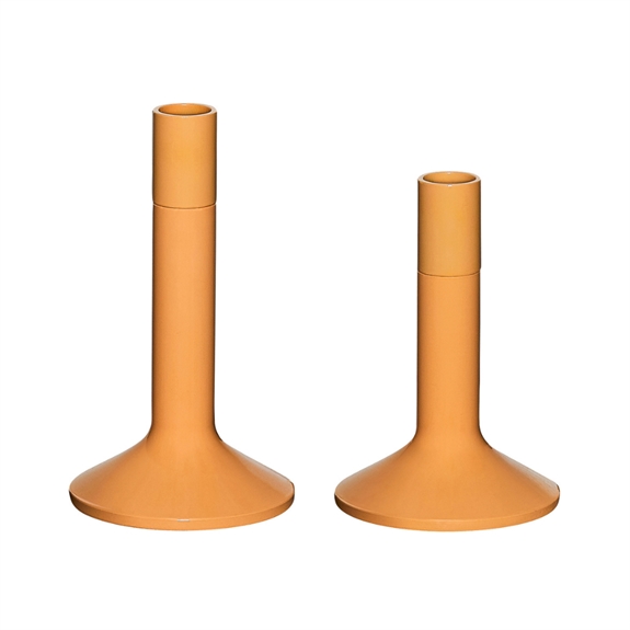 Hübsch Kindred Lysestage - Orange (Sæt Af To)