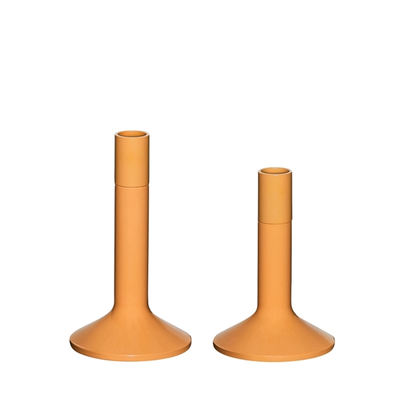 Hübsch Kindred Lysestage Orange (sæt af to)